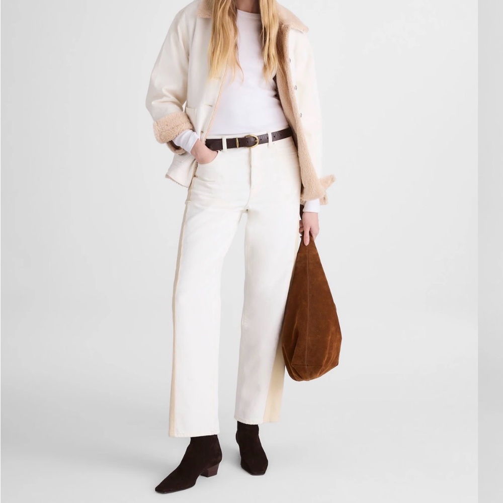 Madewell Women’s darted barrel jeans Cream.  Size 26 . Like new!